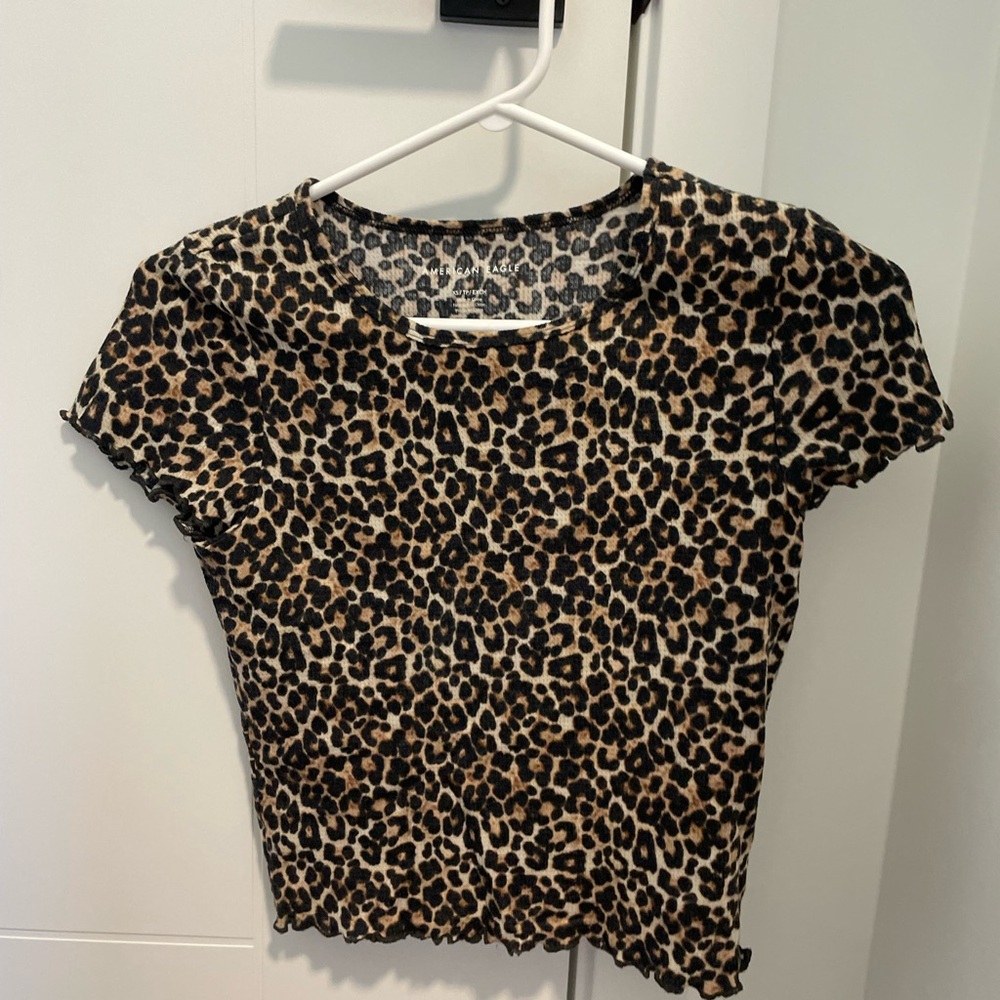 American eagle cheetah print baby tee
